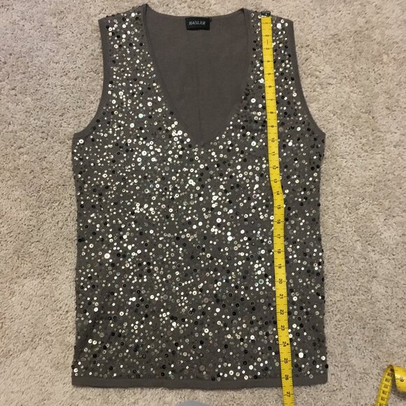 BASLER Virgin Wool & Silk Sequin Sweater Vest - Picture 16 of 16